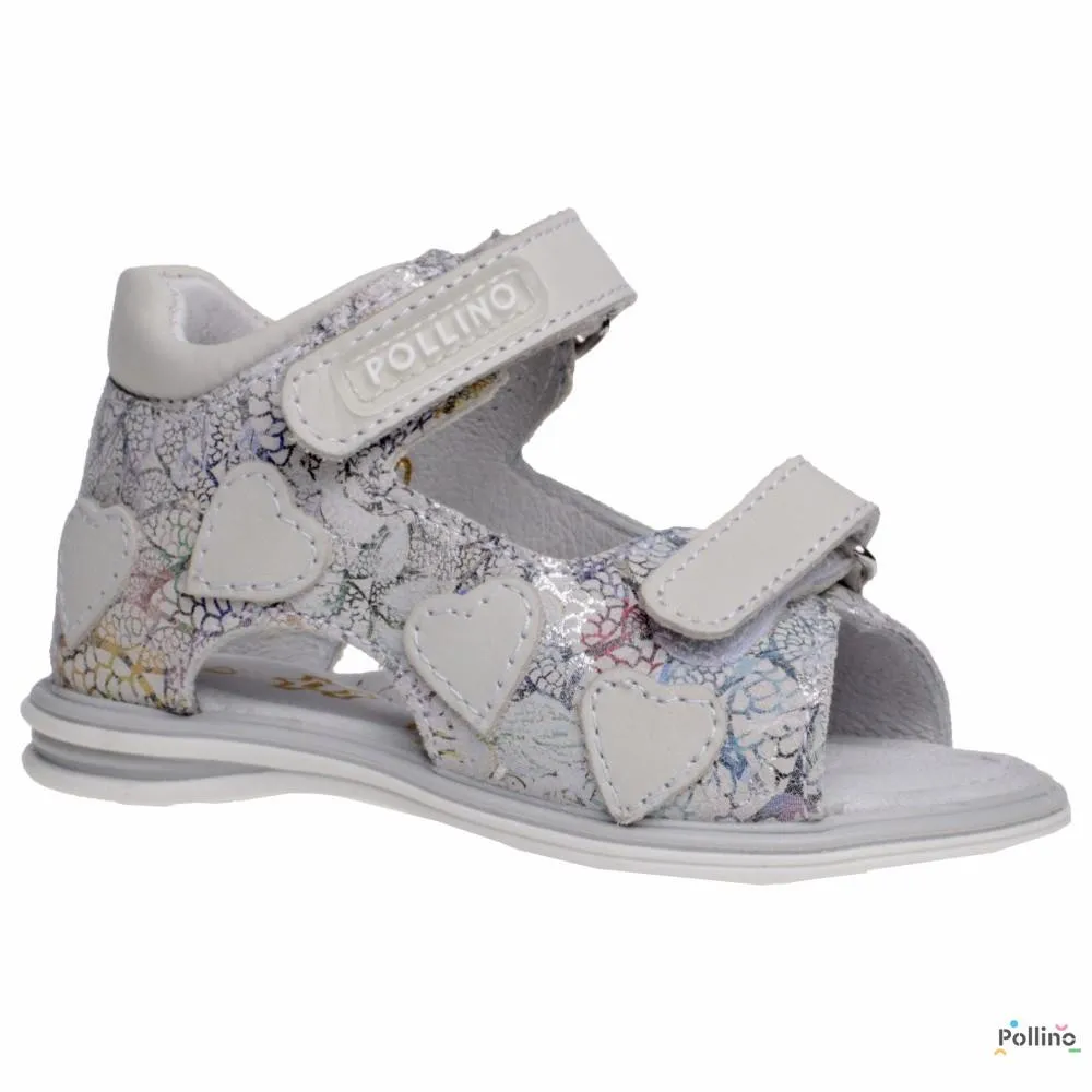 POLLINO SANDALA 2790 BIANCO FLORAL 