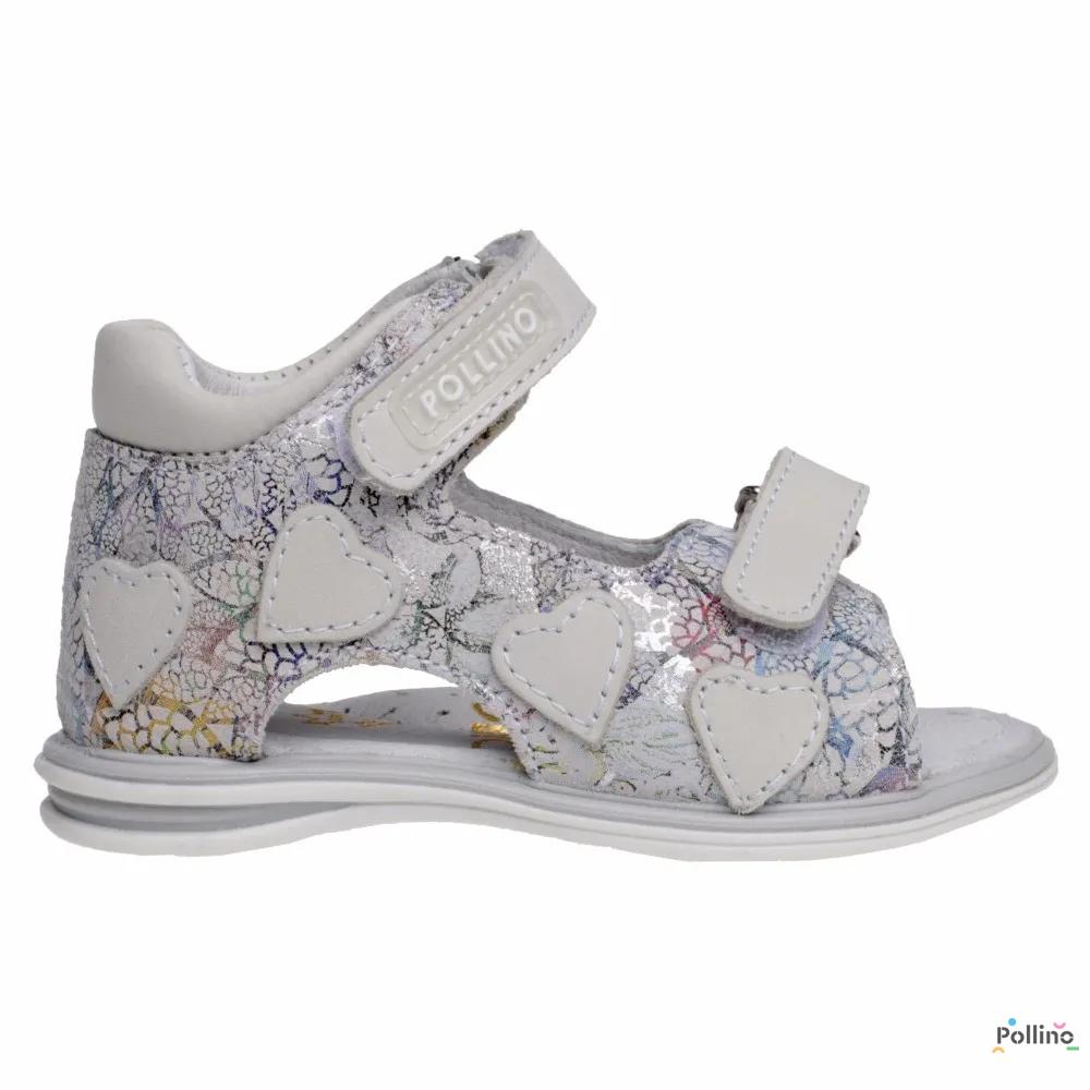 POLLINO SANDALA 2790 BIANCO FLORAL 